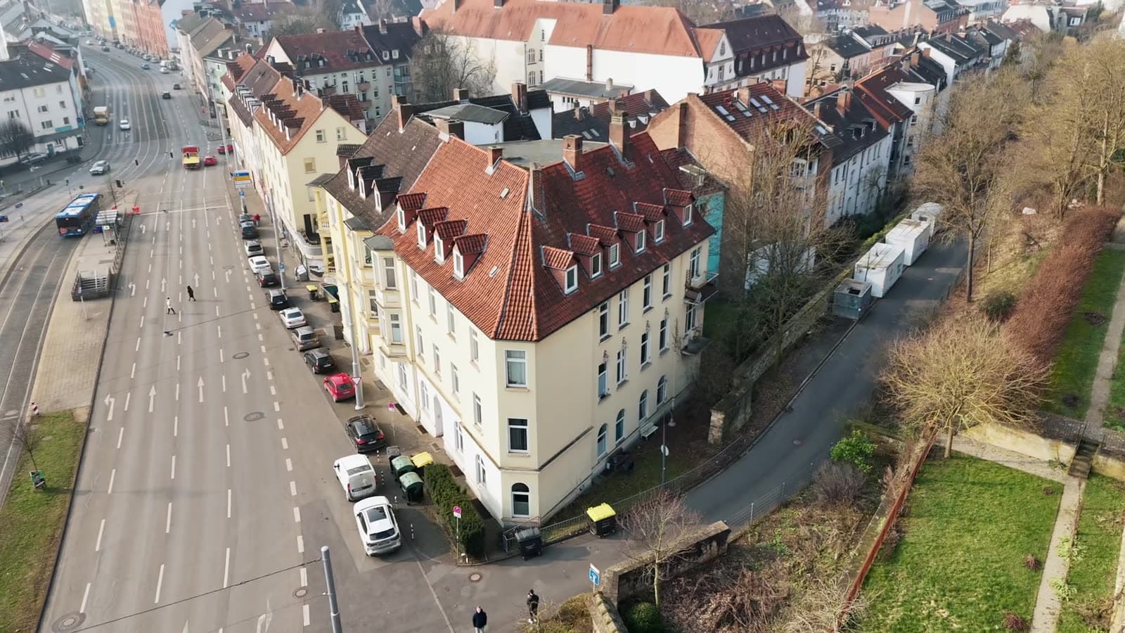Luftaufnahme eines Nesora-Ankaufsobjekts in Kassel